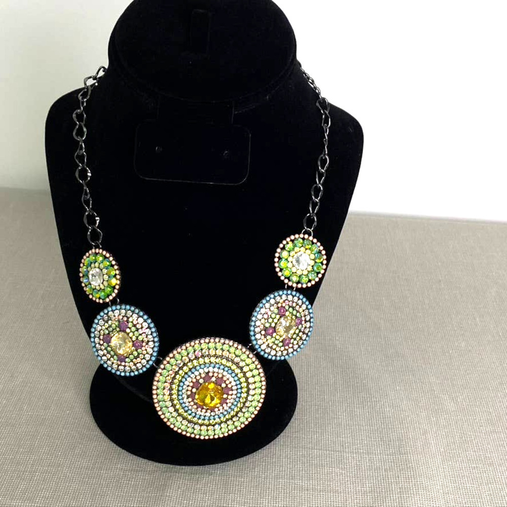 Natasha Crystal &‎ Stone Aztec necklace